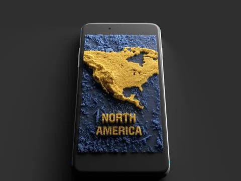 Mobile maps, 3D rendering Stock Illustration