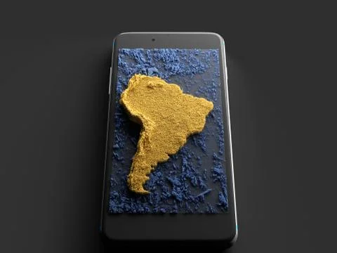 Mobile maps, 3D rendering Иллюстрация