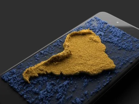 Mobile maps, 3D rendering Иллюстрация