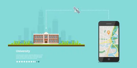 Mobile maps concept Stock Illustration