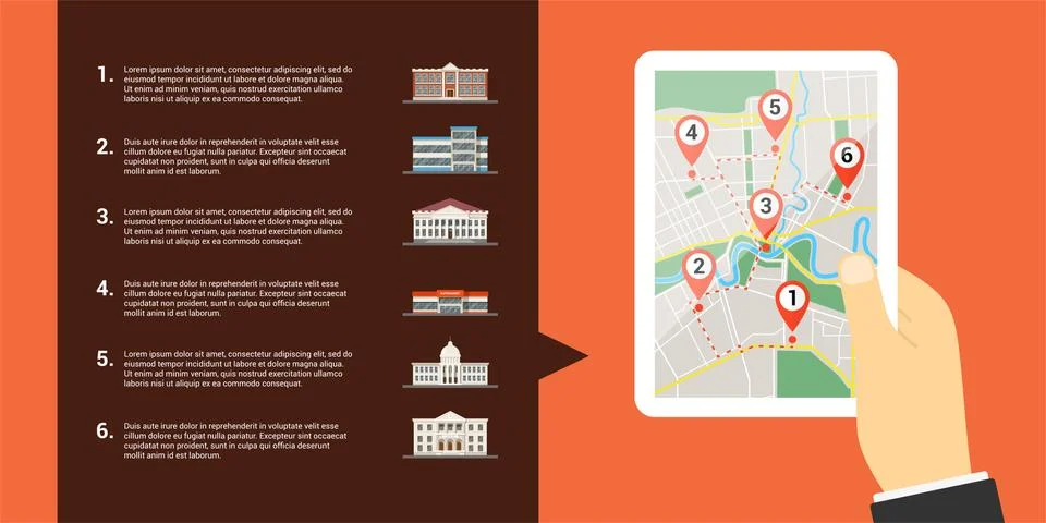 Mobile maps concept Stock Illustration