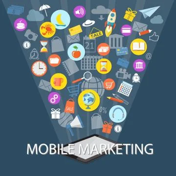 Mobile marketing concept Stock Illustration