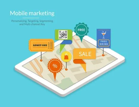 Mobile marketing Stock Illustration