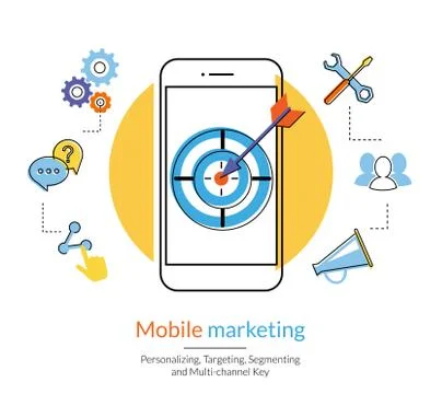Mobile marketing Illustrazione stock