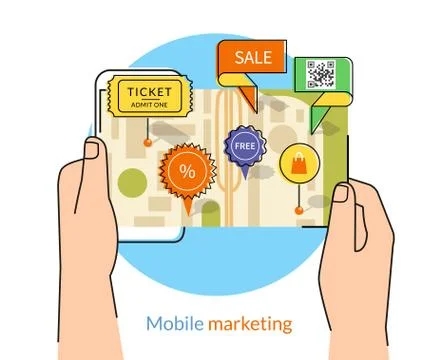 Mobile marketing Stock Illustration