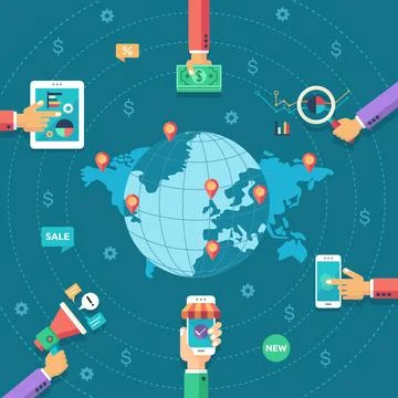 Mobile marketing Stock Illustration