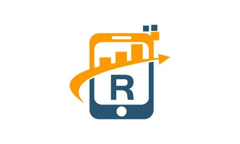 Mobile Marketing Initial R Stock Illustration