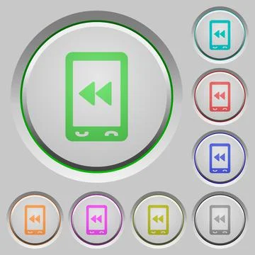 Mobile media fast backward push buttons Stock Illustration