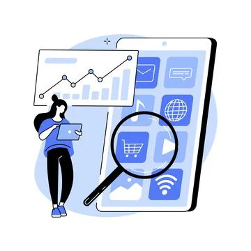 Mobile media optimization abstract concept vector illustration. Illustrazione stock