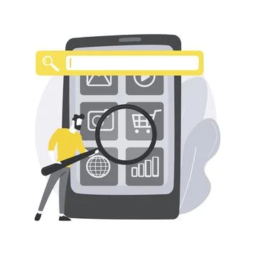 Mobile media optimization abstract concept vector illustration. Stockillustratie