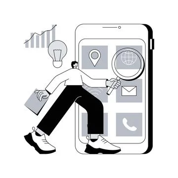 Mobile media optimization abstract concept vector illustration. Stock Illustration