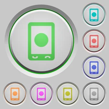 Mobile media record push buttons Stock Illustration