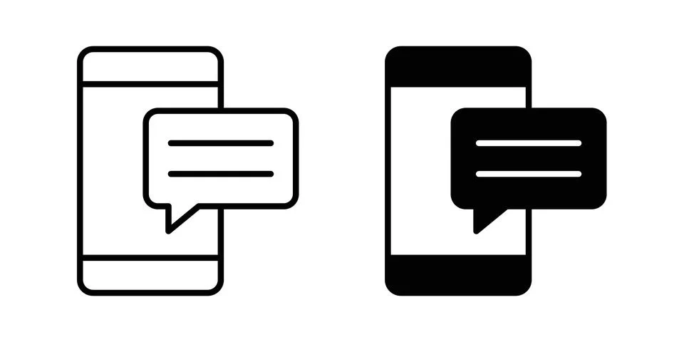 Mobile message notification icon graphic design. web icons vectors Stock Illustration