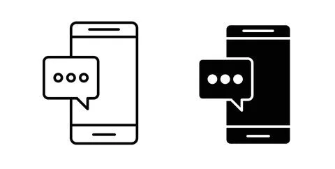 Mobile message notification icon vector art Illustrations Stock Illustration