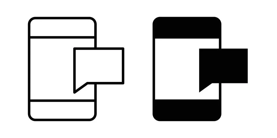 Mobile message notification icon vector, illustration icon set Stock Illustration