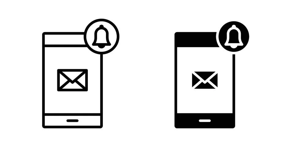 Mobile message notification icon vector design illustrations Stock Illustration