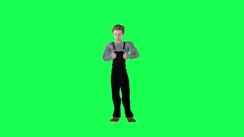 Mobile message worker boy isolated front angle green screen Stock-Footage 252662877