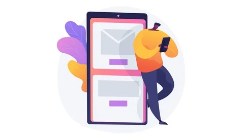 Mobile messaging 4K loop animation. Stock Footage 127861313