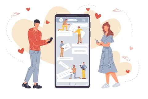 Mobile messenger for people communication develop Stock Illustration