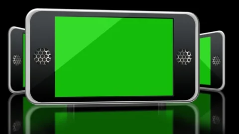 Mobile mockup with green screen advertisement placement Stock Footage 323691786
