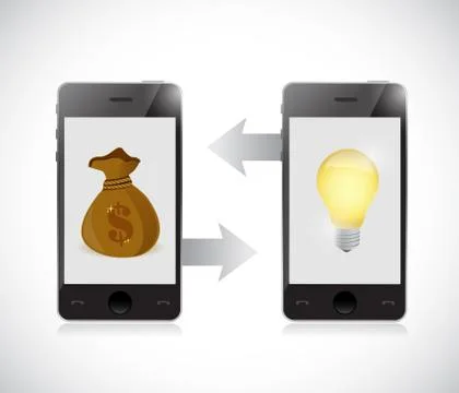Mobile money idea transfer concept Stock Illustration