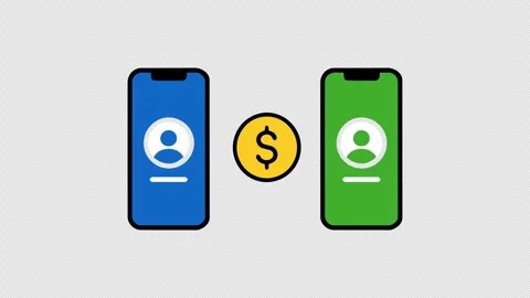 Mobile Money Transfer Between Two Smartphones Animation 库存影片 336505225