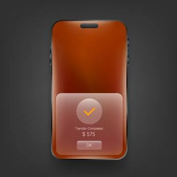 Mobile Money Transfer Confirmation User Interface Design Stock Illustration