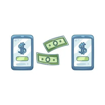Mobile money transfer Stock Illustration