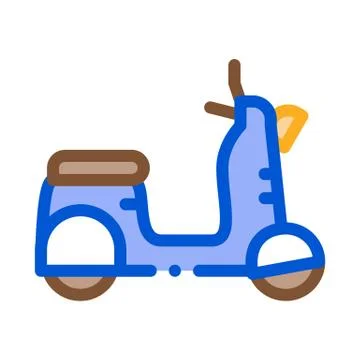 Mobile motobike icon vector outline illustration Stock Illustration