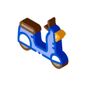 Mobile motobike isometric icon vector illustration Stock Illustration