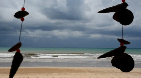 Mobile movement of the wind at beach Stock Footage 37235584