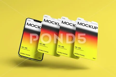 Mobile Multiscreen Display Mockup PSD Template