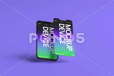 Mobile Multiscreen Mockup Template PSD Template