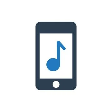 Mobile musical note icon Stock Illustration
