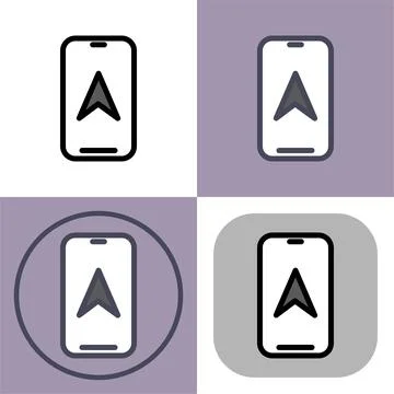 Mobile Navigation App Icon- GPS Direction Finder- Location Pointer イラスト素材