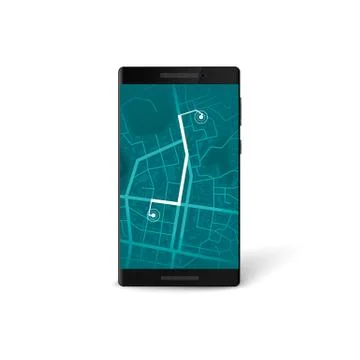 Mobile navigation app interface. map and gps navigation concept. City map on  스톡 일러스트