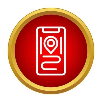 Mobile navigation app showing gps location path イラスト素材