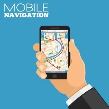 Mobile Navigation Concept Stock Illustration