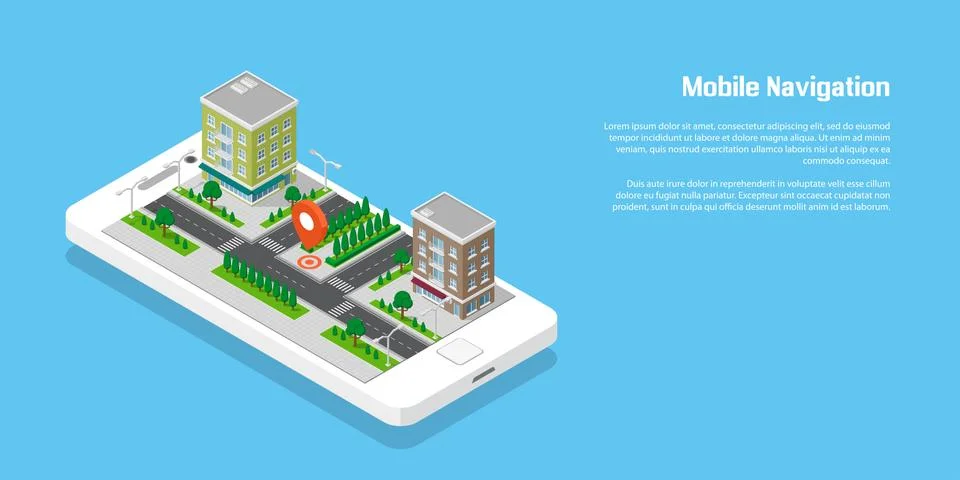 Mobile navigation concept Stock Illustration