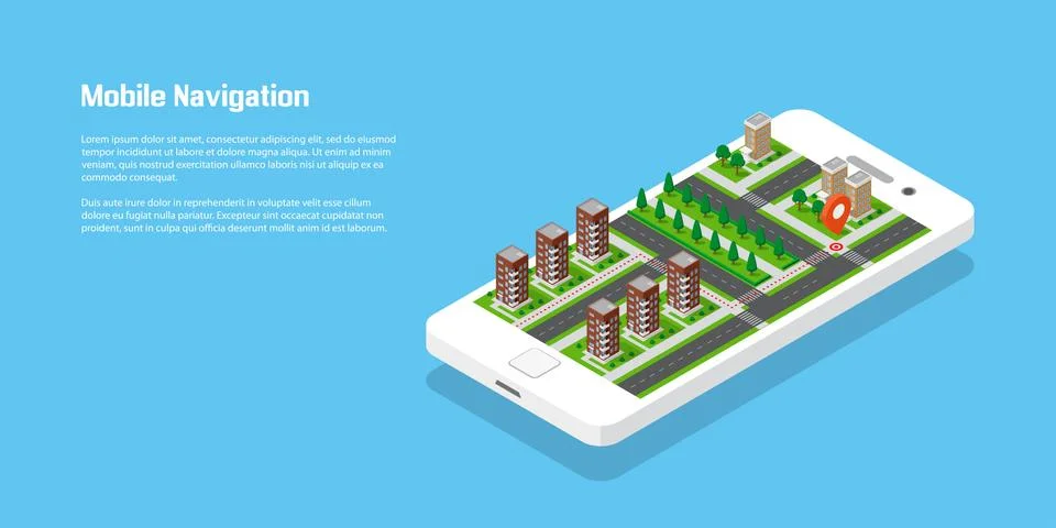 Mobile navigation concept Stock Illustration