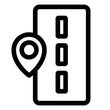 Mobile Navigation Icon with a road indicating a navigation system イラスト素材