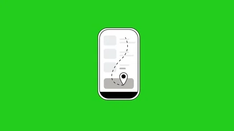 Mobile Navigation Location Marker Click Animation 4K Stock Footage 337406043