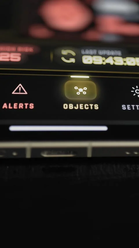 Mobile navigation offers alerts objects and settings Stock Footage 342498752