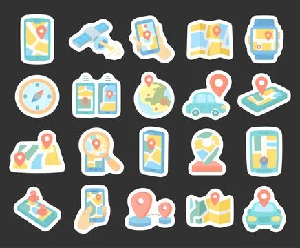Mobile navigation set in scandinavian style Stock Illustration