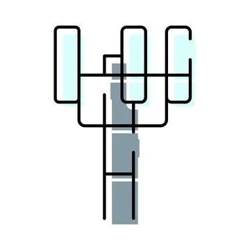 Mobile network cell tower transmitting 5g signal icon Stock Illustration