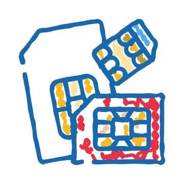 Mobile network cellular chip card connection Stock Illustration