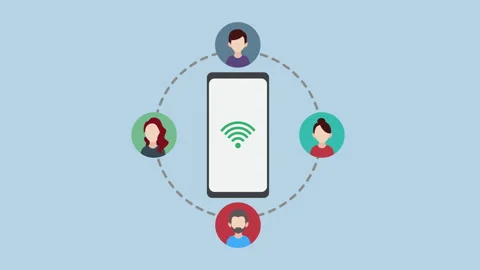 Mobile Network Connection Representing Communication 2d with Alpha Matte Stock Footage 334993856