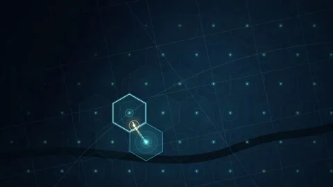 Mobile Network Hexagon Cell Coverage Map Device Handover Seamless Loop Видео 347525501