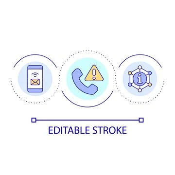Mobile network issues loop concept icon Stock Illustration