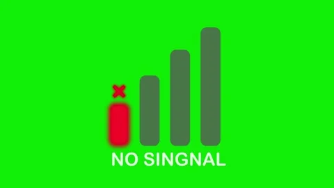 Mobile network no signal indicator blinking animation green screen 4k Stock Footage 279253584